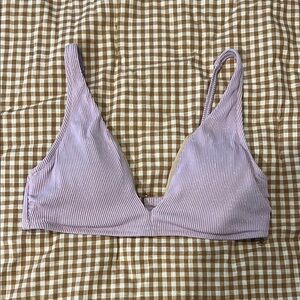 Lavender Sparkly Striped Bikini Top